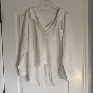 Women’s White Button Up Off Shoulder Blouse